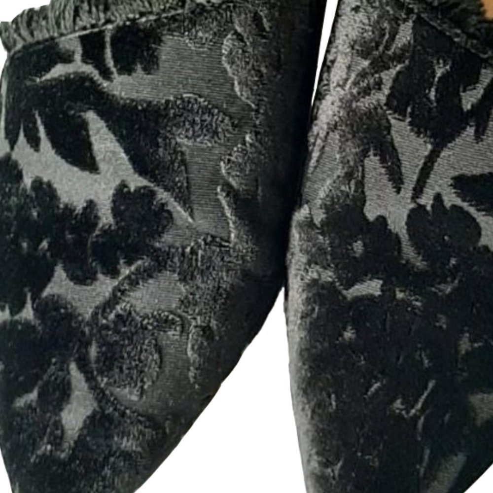 NEW AVA & AIDEN Women Bailey Burnished Velvet Fringe Trim Asymmetric Mule Slip - Picture 7 of 7